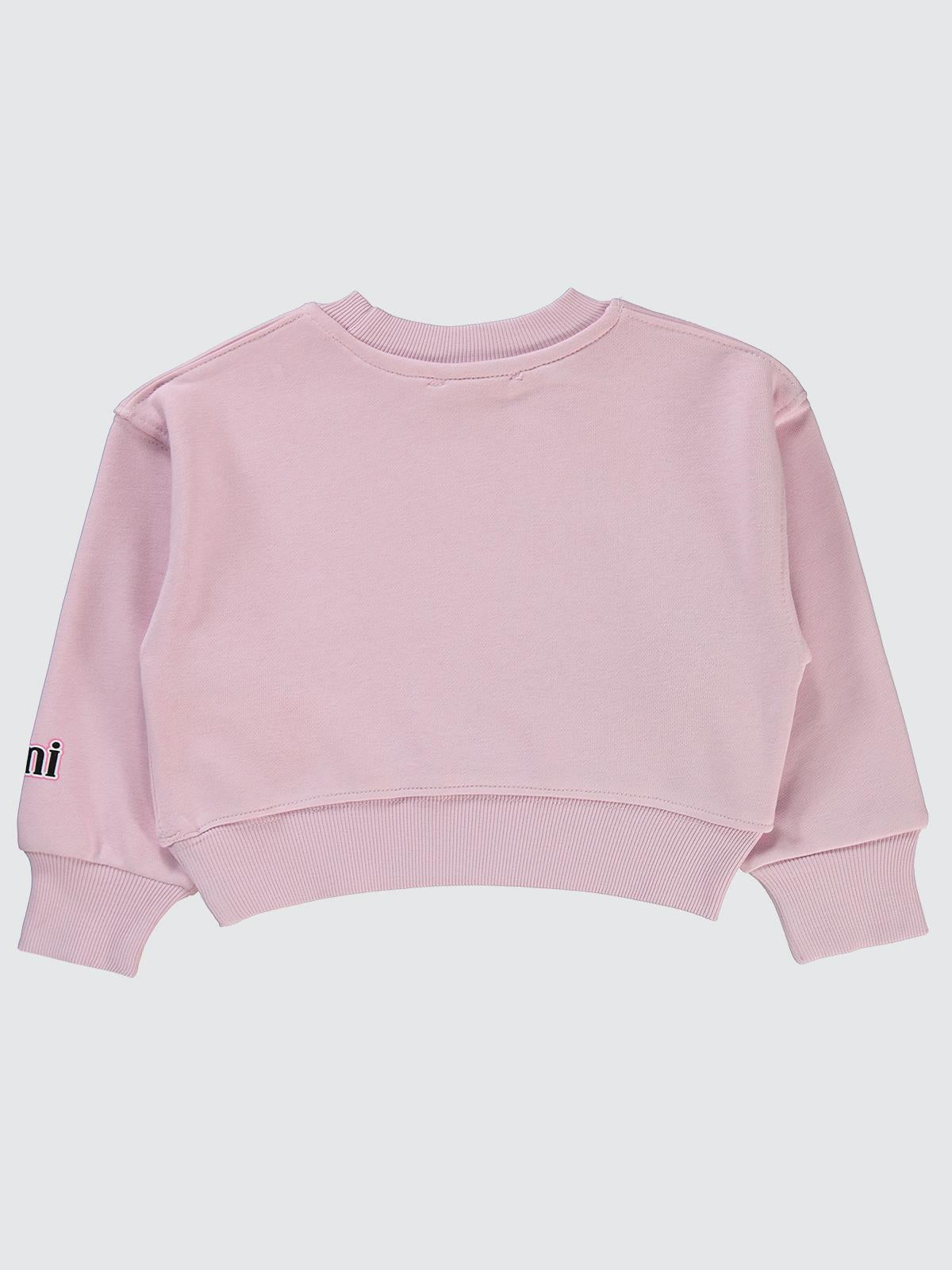 Kuromi Sweatshirt | 3 İp Şardonsuz Uzun Kol Bisiklet Yaka Baskılı | Okul Kreş ve Günlük Kullanım - Lila