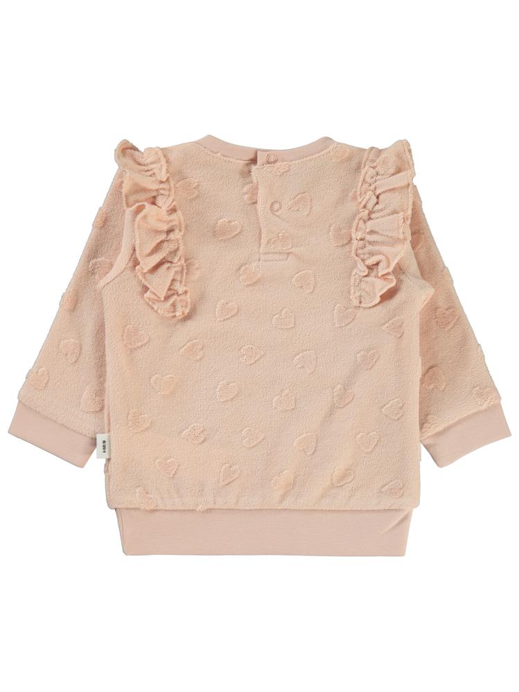 Civil Baby Kalp Jakarlı 6-18 Ay Sweatshirt - Pudra