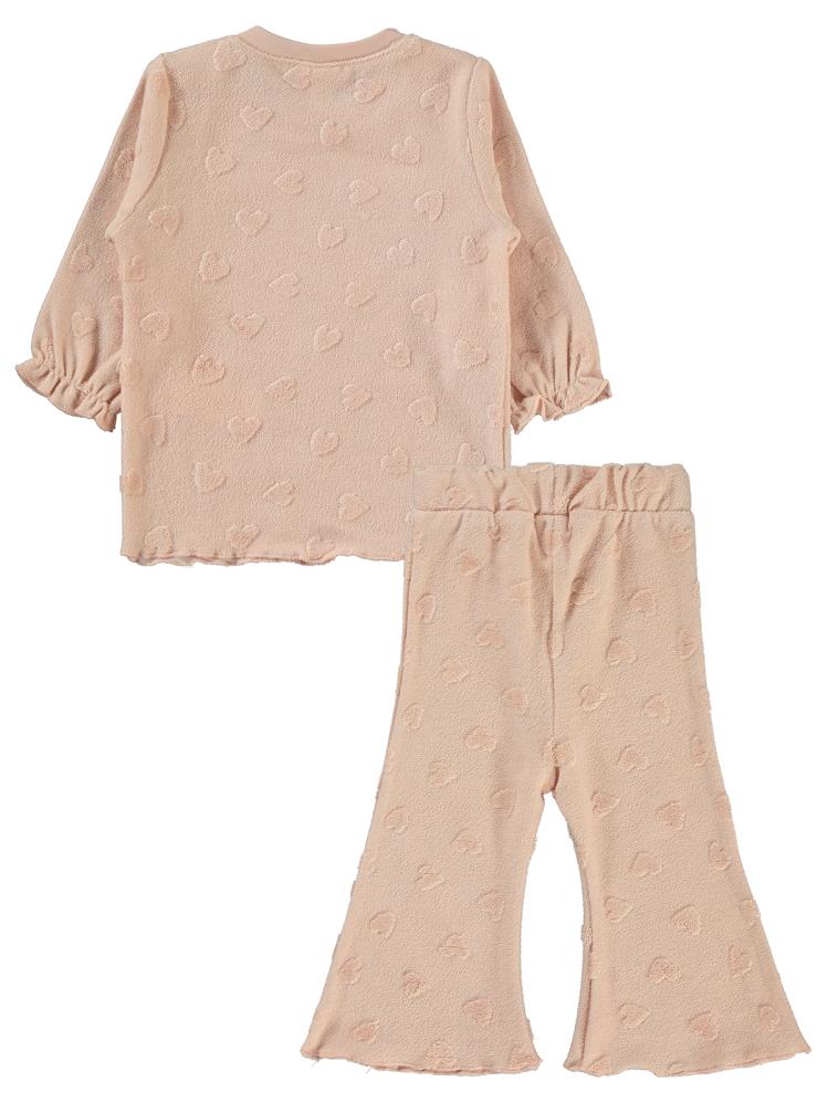 Civil Baby Kalp Jakarlı 6-18 Ay Takım - Pudra