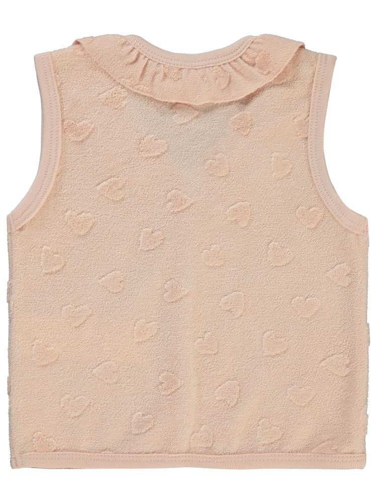 Civil Baby Kalp Jakarlı 6-18 Ay Yelek - Pudra