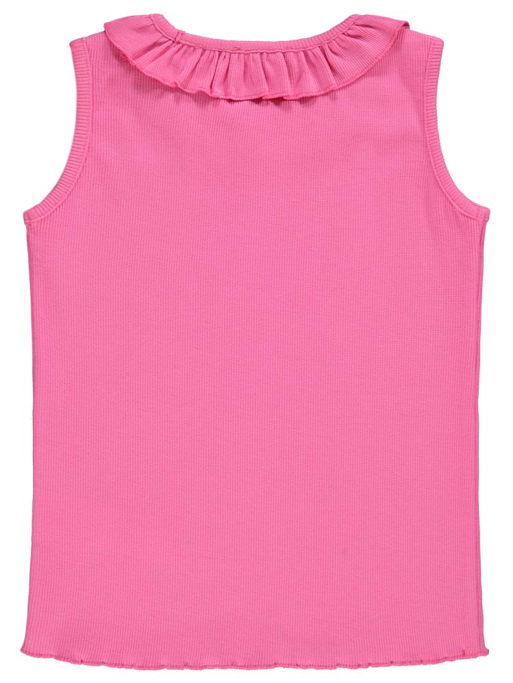 Civil Girls Yakası Fırfırlı 10-13 Yaş Tişört - Fusya