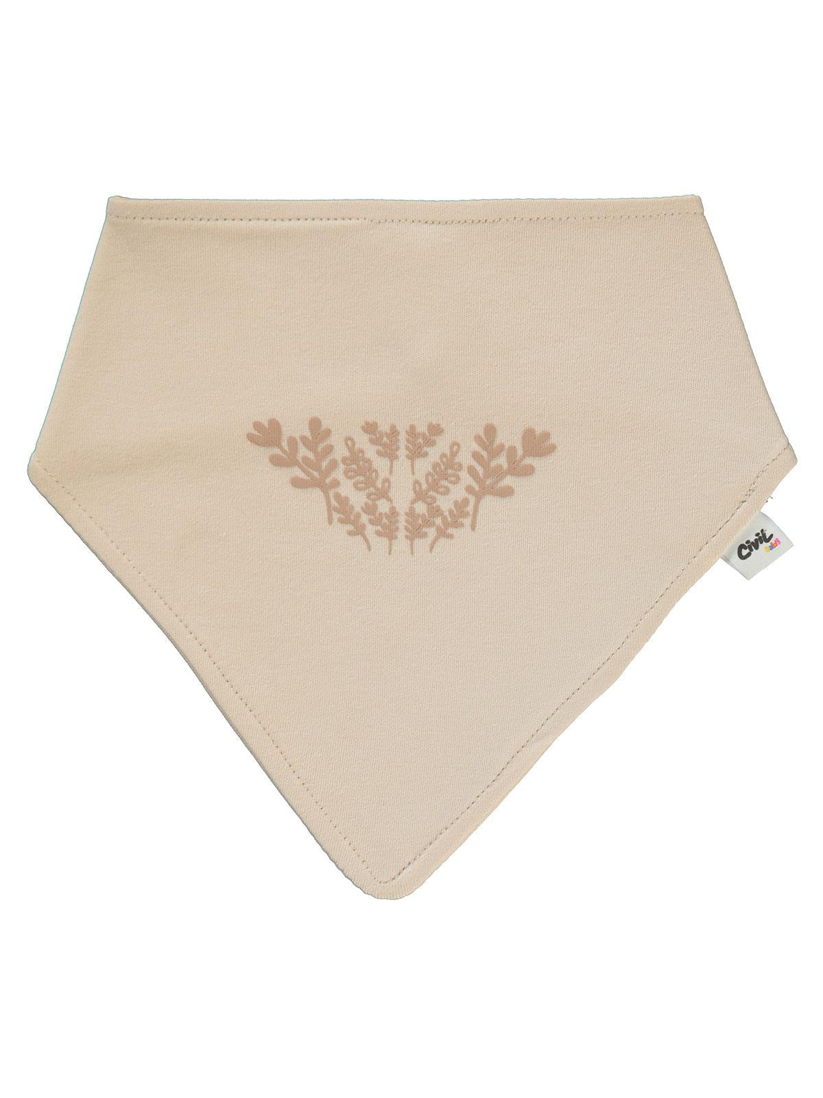 Civil Baby Kabartmalı Yaprak Empirme Mama Önlüğü - Fil Dişi