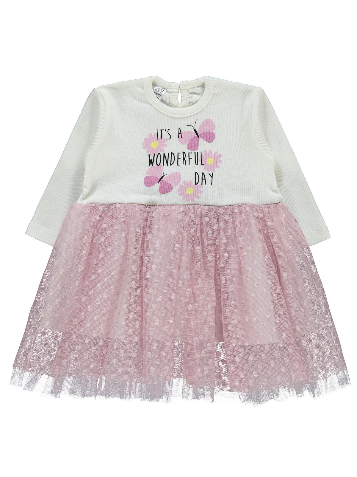 Welkin Tüllü 6-18 Ay Elbise - Pudra