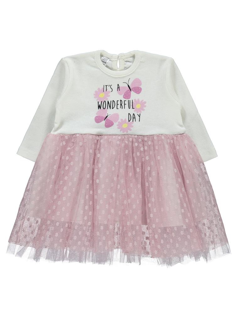 Welkin Tüllü 6-18 Ay Elbise - Pudra