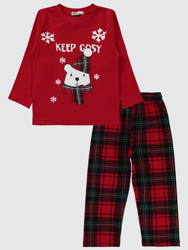 Civil Boys Keep Cosy Baskılı 2-5 Yaş Pijama Takımı - Kırmızı