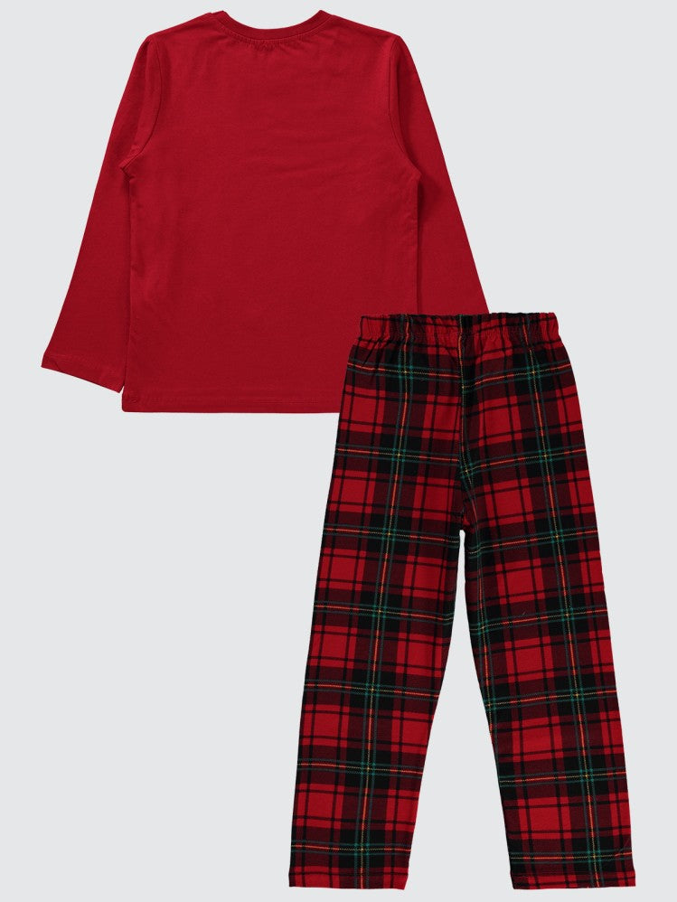 Civil Boys Keep Cosy Baskılı 6-9 Yaş Pijama Takımı - Kırmızı