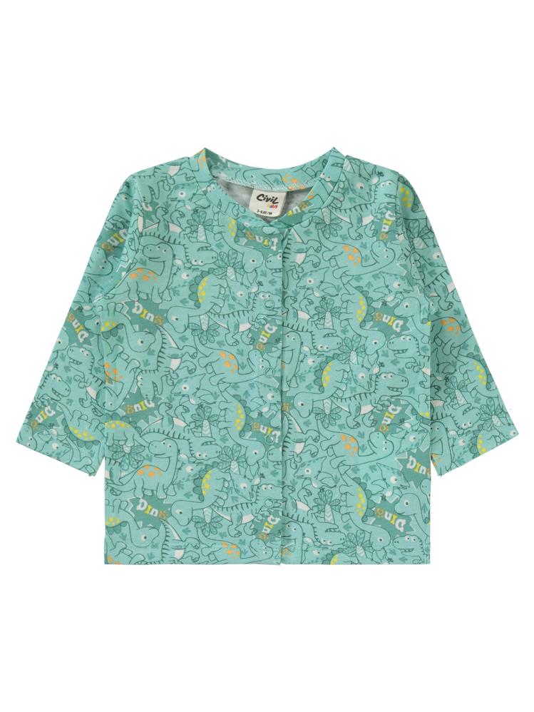 Civil Baby Dinazor Baskılı 1-6 Ay Pijama Takımı - Yeşil