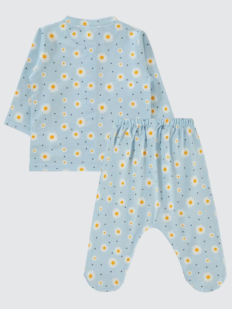 Civil Baby Papatya Baskılı 1-6 Ay Pijama Takımı - Yeşil
