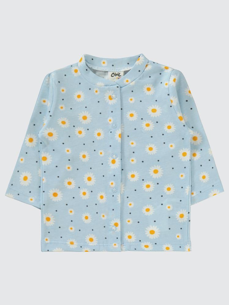 Civil Baby Papatya Baskılı 1-6 Ay Pijama Takımı - Yeşil