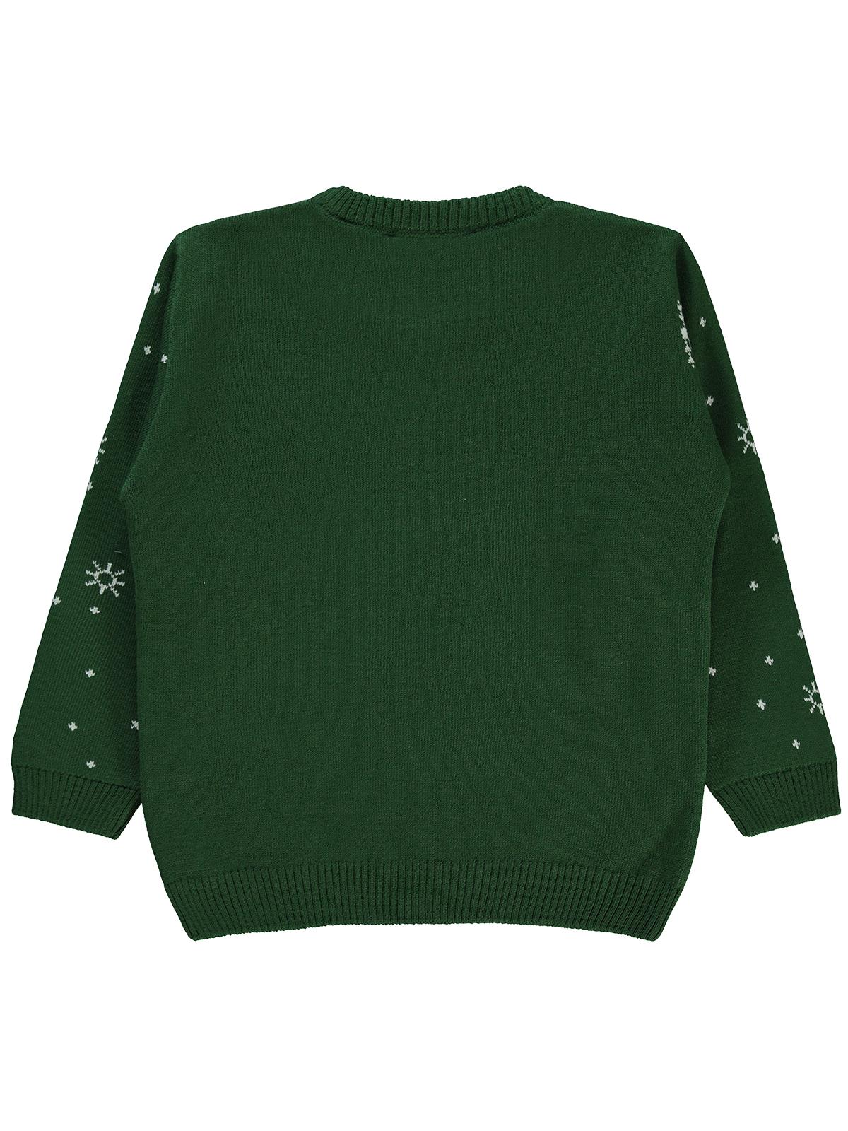 Civil Boys Şapkalı Ayı Desenli 2-5 Yaş Kazak - Yeşil