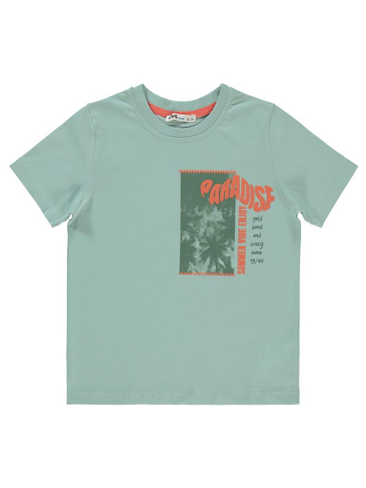 Civil Boys Paradise Baskılı 6-9 Yaş Tişört - Yeşil