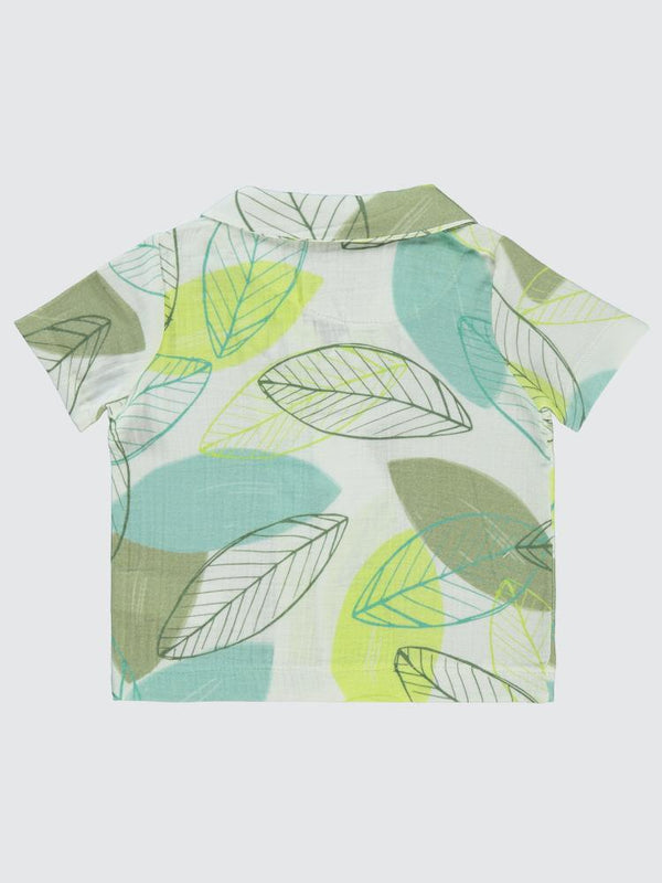 Civil Boys Yaprak Baskılı 2-5 Yaş Gömlek - Yeşil
