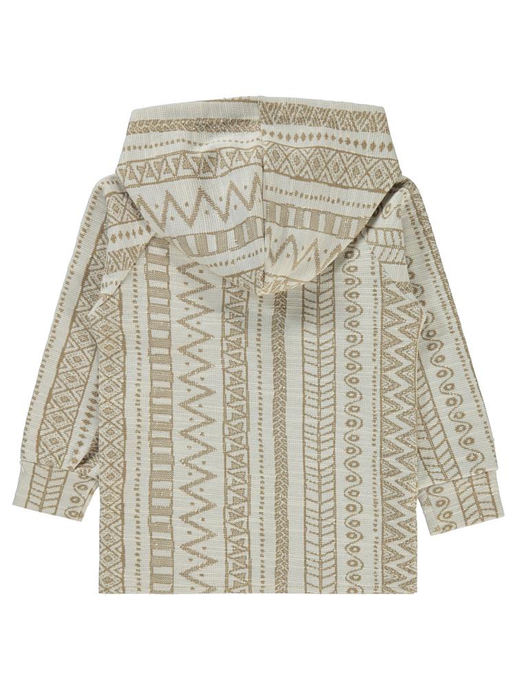 Civil Boys Kendinden Desenli Kapşonlu 2-5 Yaş Sweatshirt - Bej