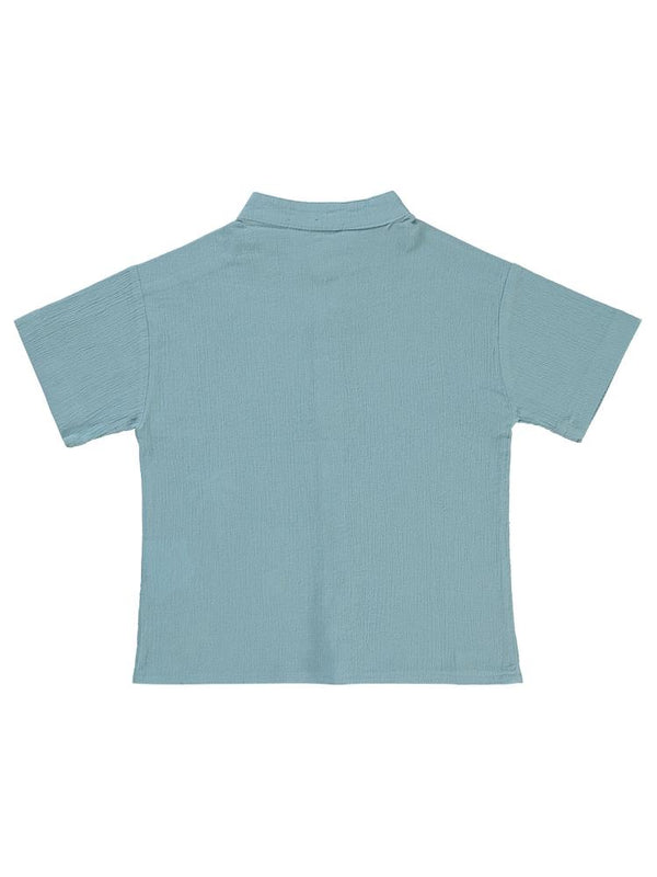 Civil Boys Palmiye Nakışlı 2-5 Yaş Gömlek - Mavi