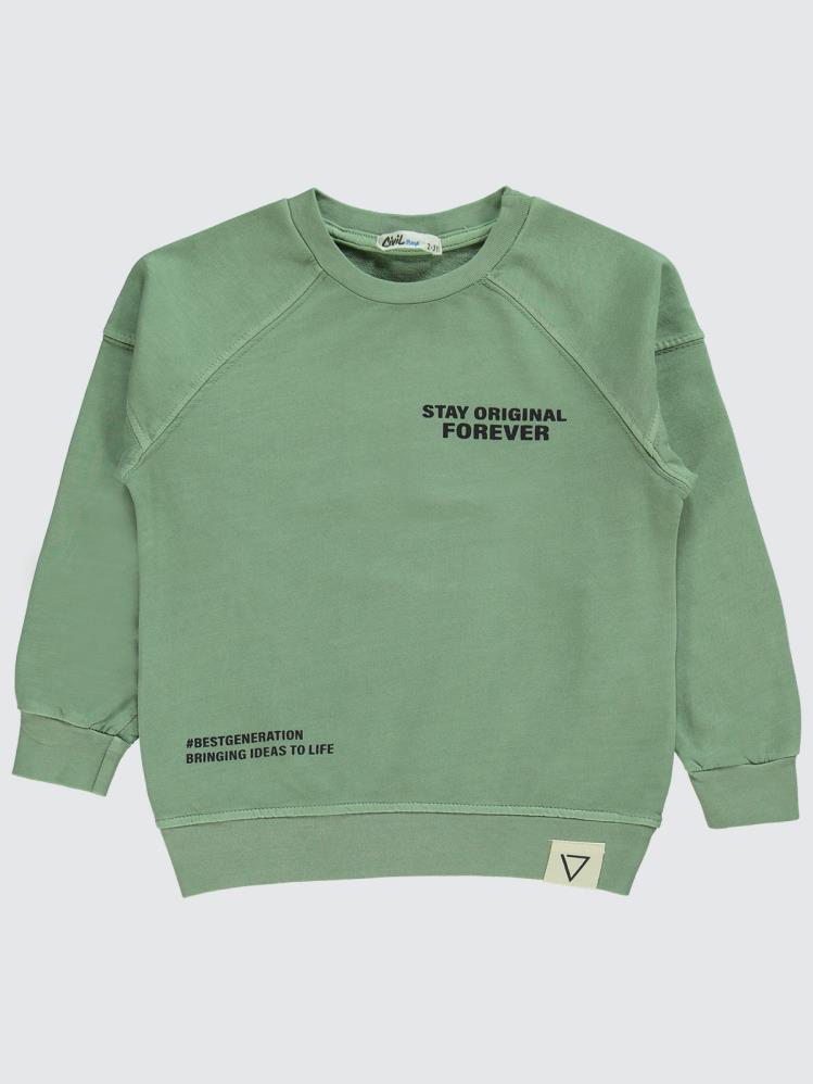 Civil Boys Stay Orıgınal Baskılı 2-5 Yaş Sweatshirt - Haki
