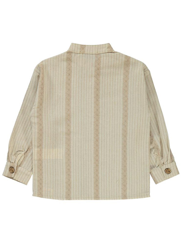 Civil Boys Kendinden Desenli Çizgili 2-5 Yaş Gömlek - Gri