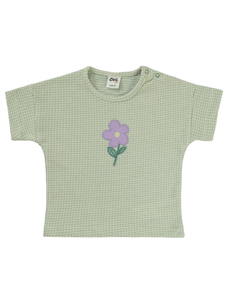 Civil Baby Çiçek Nakışlı 6-18 Ay Takım - Yeşil