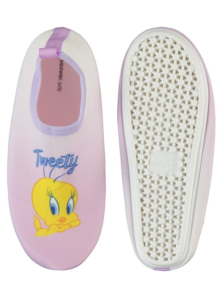 Tweety Baskılı Tabanlı 32-36 Numara Deniz Ayakkabısı - Lila
