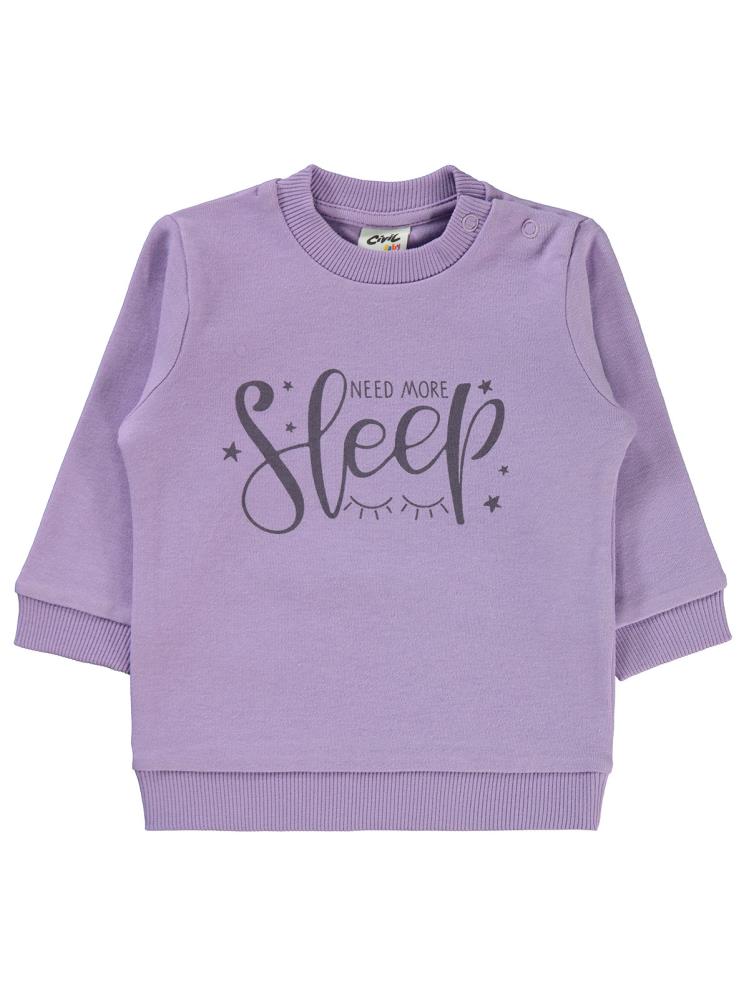 Civil Baby Sleep Baskılı 6-18 Ay Sweatshirt - Lila