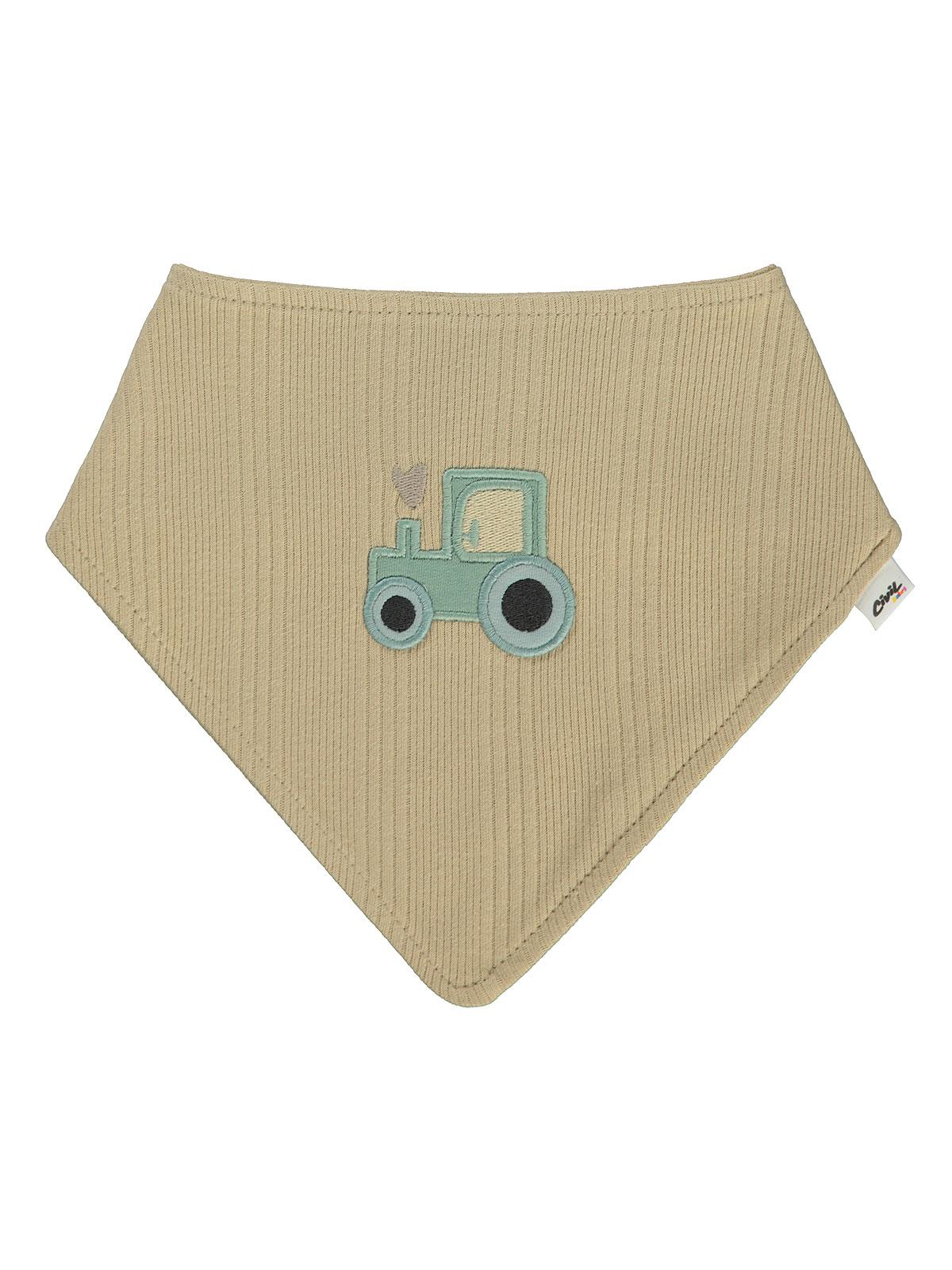 Civil Baby Araba Aplikeli Mama Önlüğü - Kahverengi