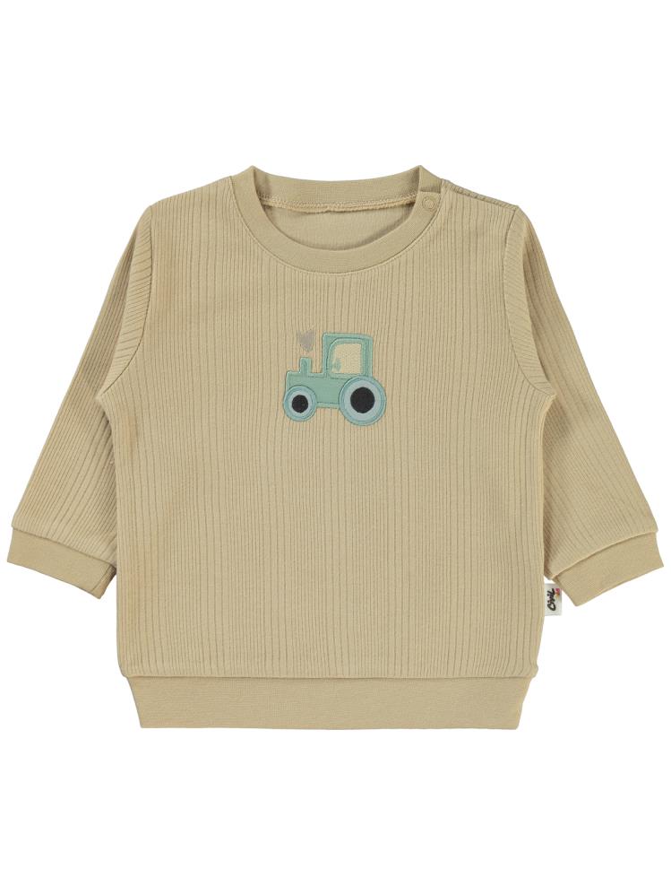 Civil Baby Araba Aplikeli 6-18 Ay Takım - Kahverengi