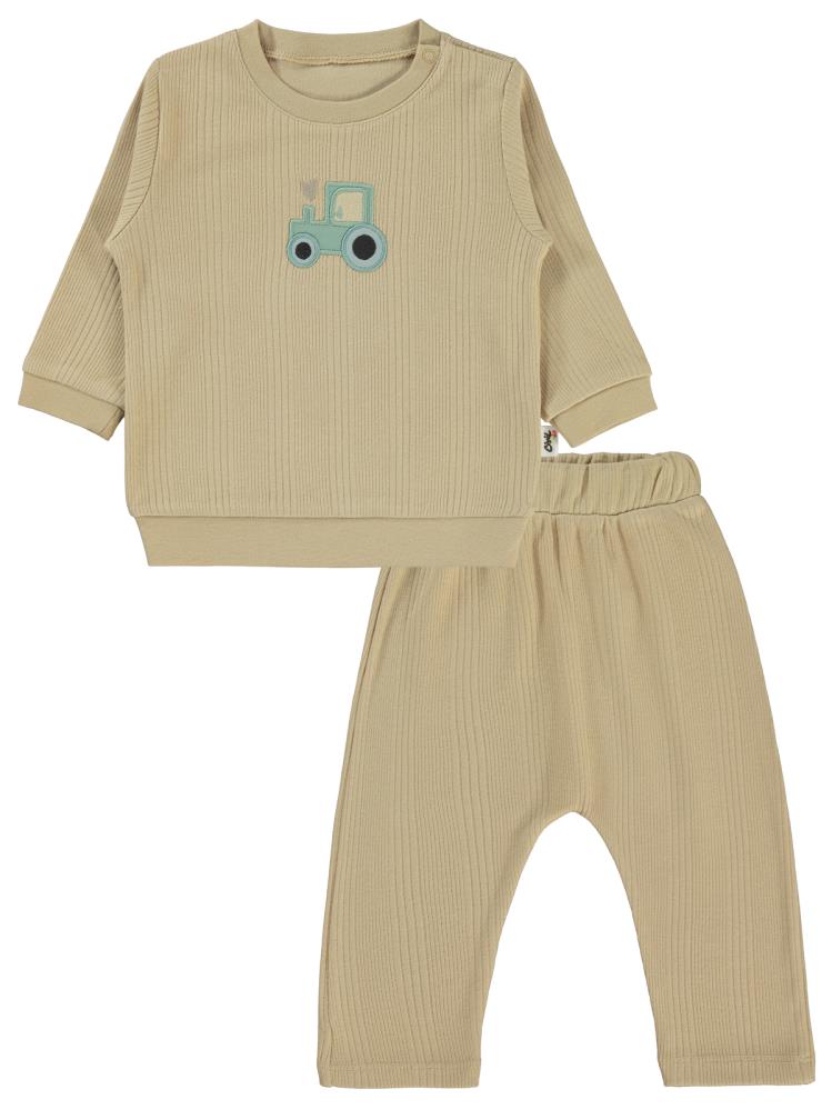 Civil Baby Araba Aplikeli 6-18 Ay Takım - Kahverengi