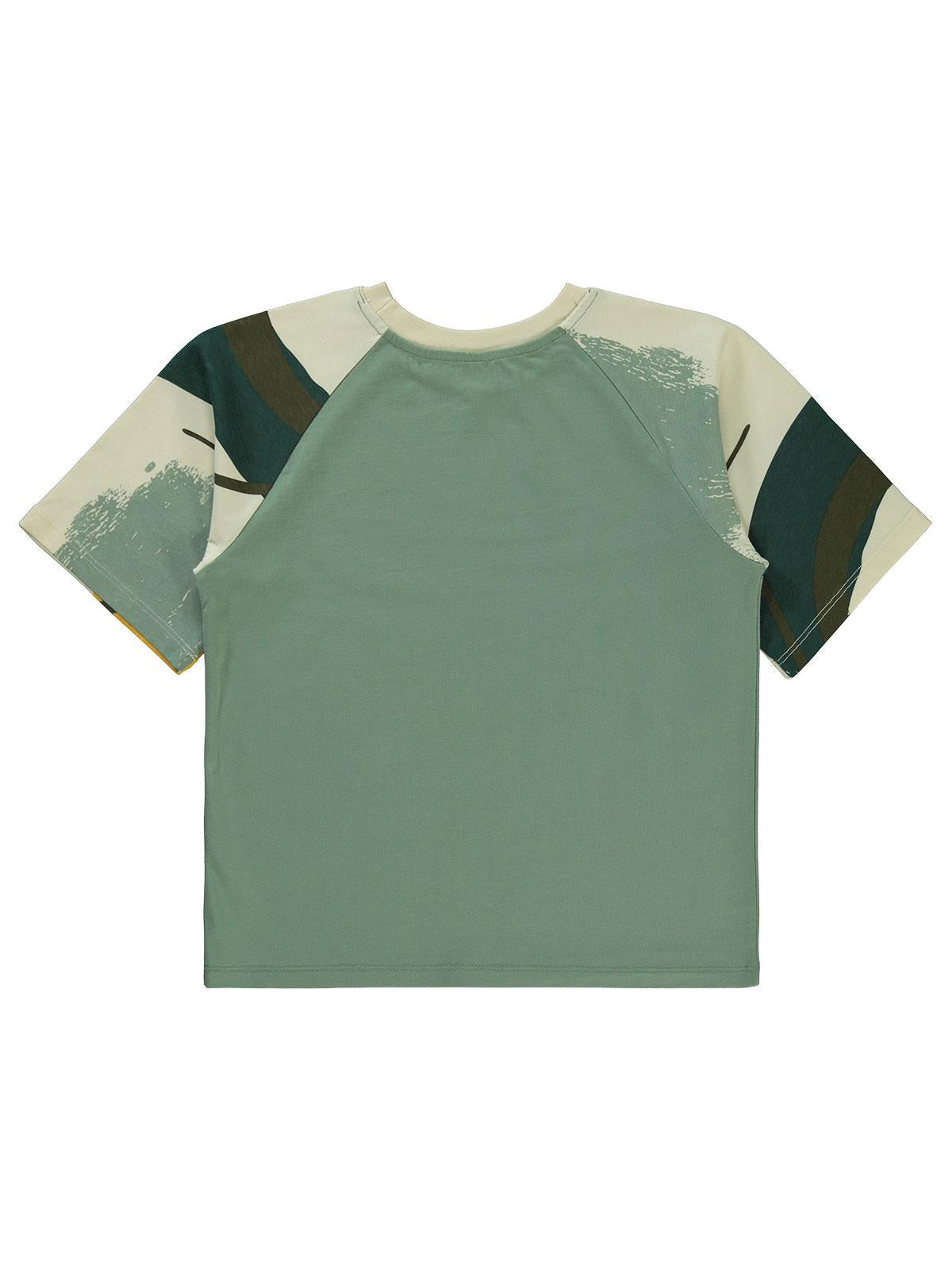 Civil Boys Serbest Fırça Baskılı Reglan Kol 10-13 Yaş Tişört - Haki