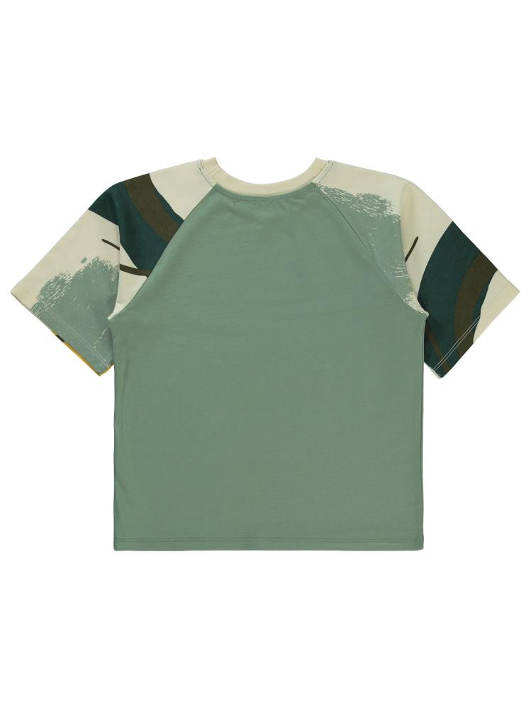 Civil Boys Serbest Fırça Baskılı Reglan Kol 10-13 Yaş Tişört - Haki