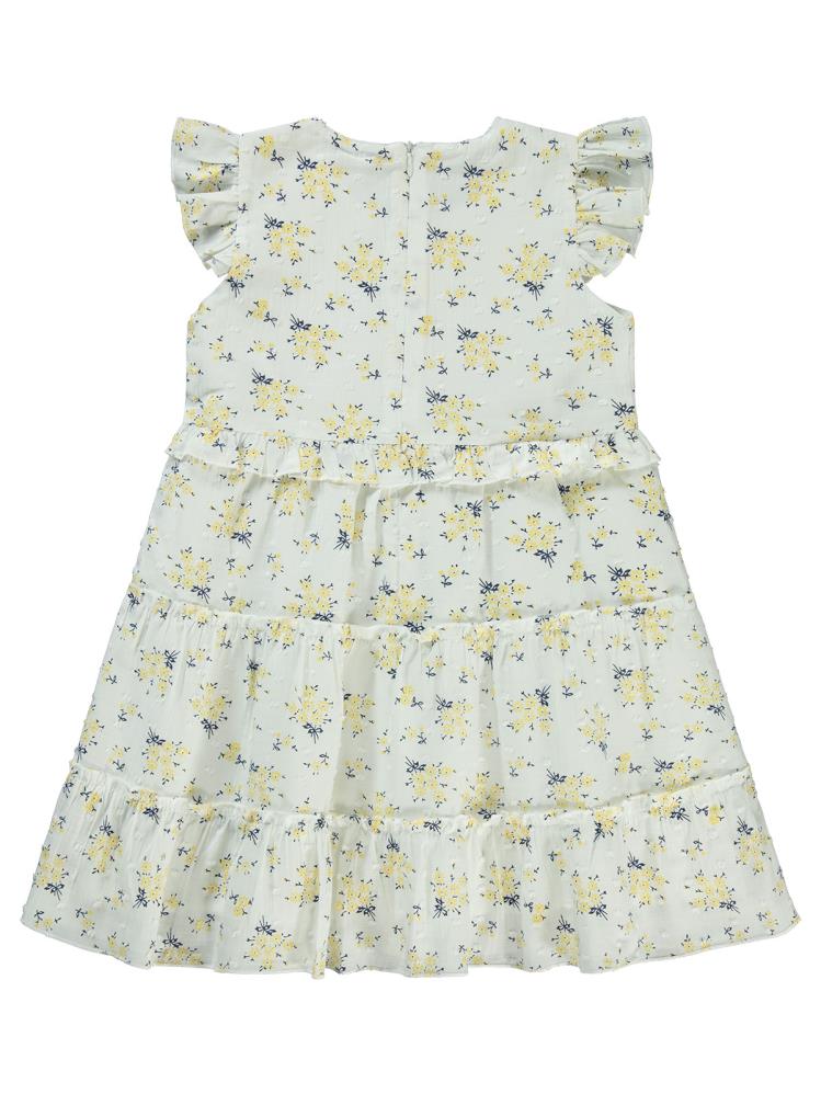 Civil Girls Çiçek Desenli 6-9 Yaş Elbise - Sarı