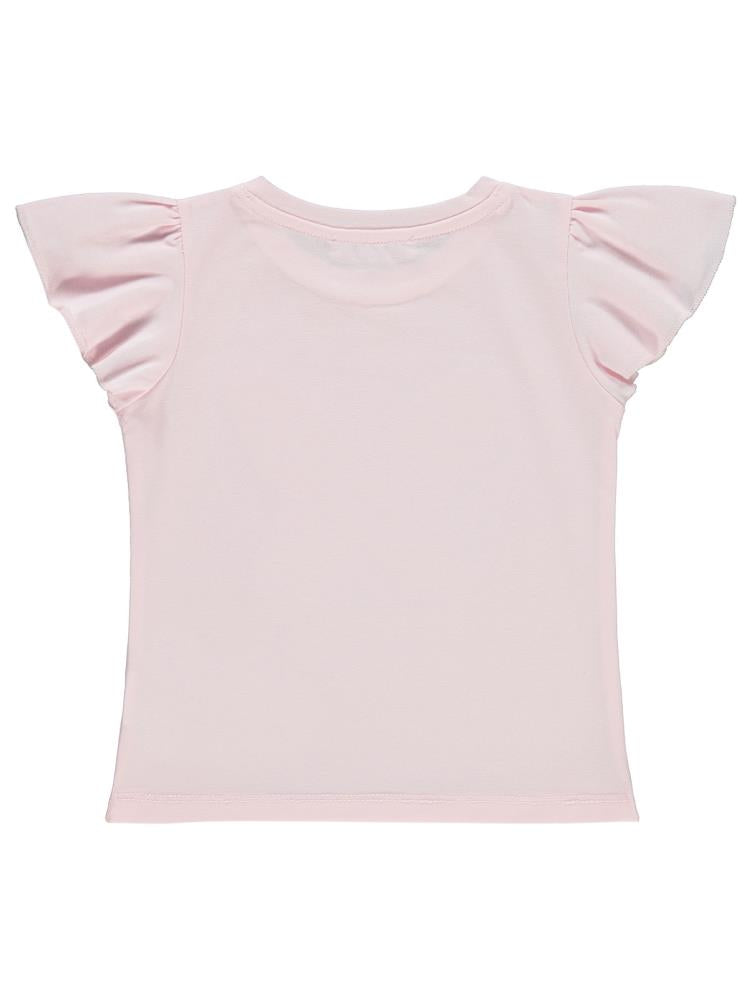 Civil Girls Kelebek Nakışlı 2-5 Yaş Tişört - Pembe