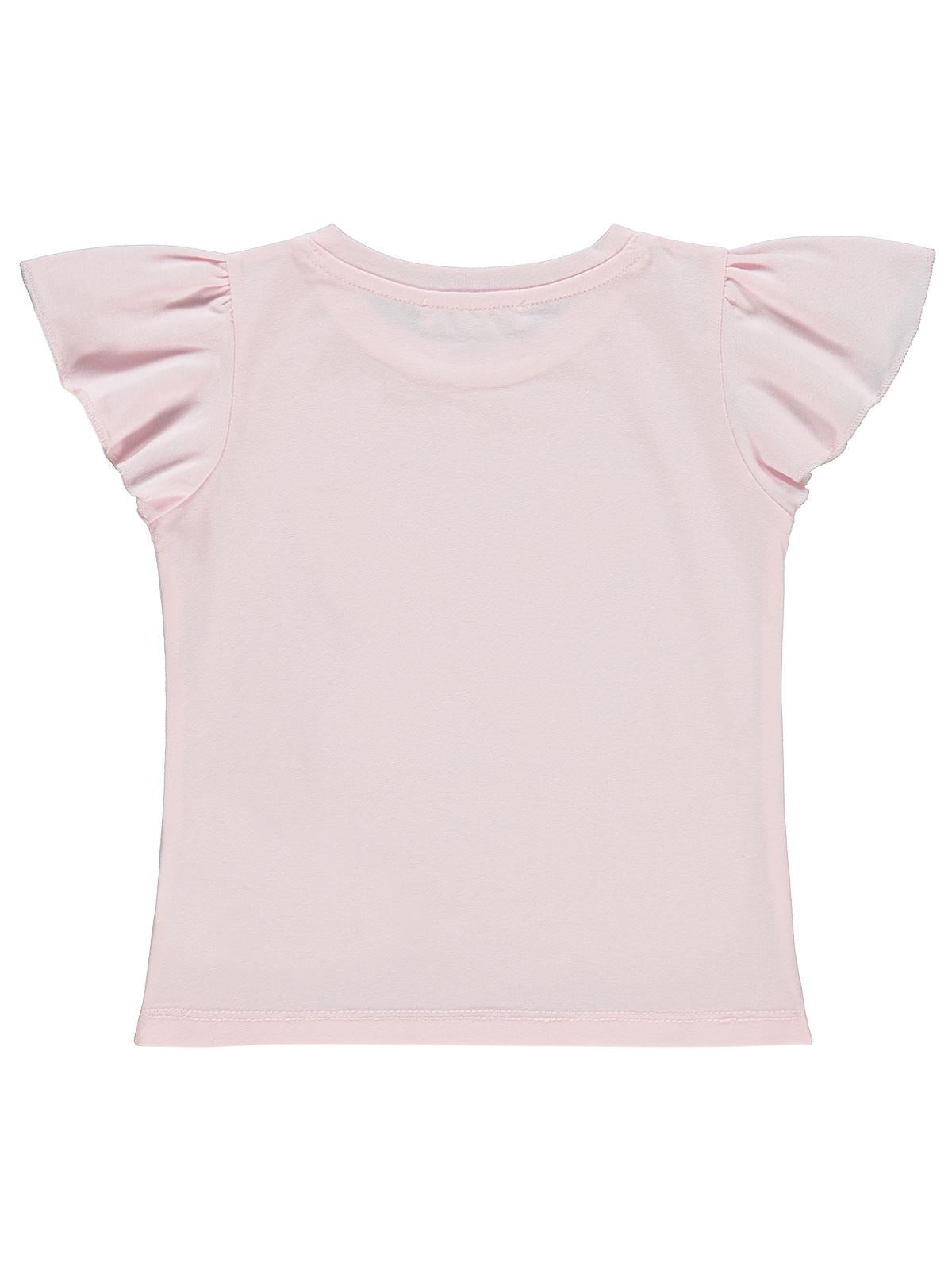 Civil Girls Kelebek Nakışlı 2-5 Yaş Tişört - Pembe