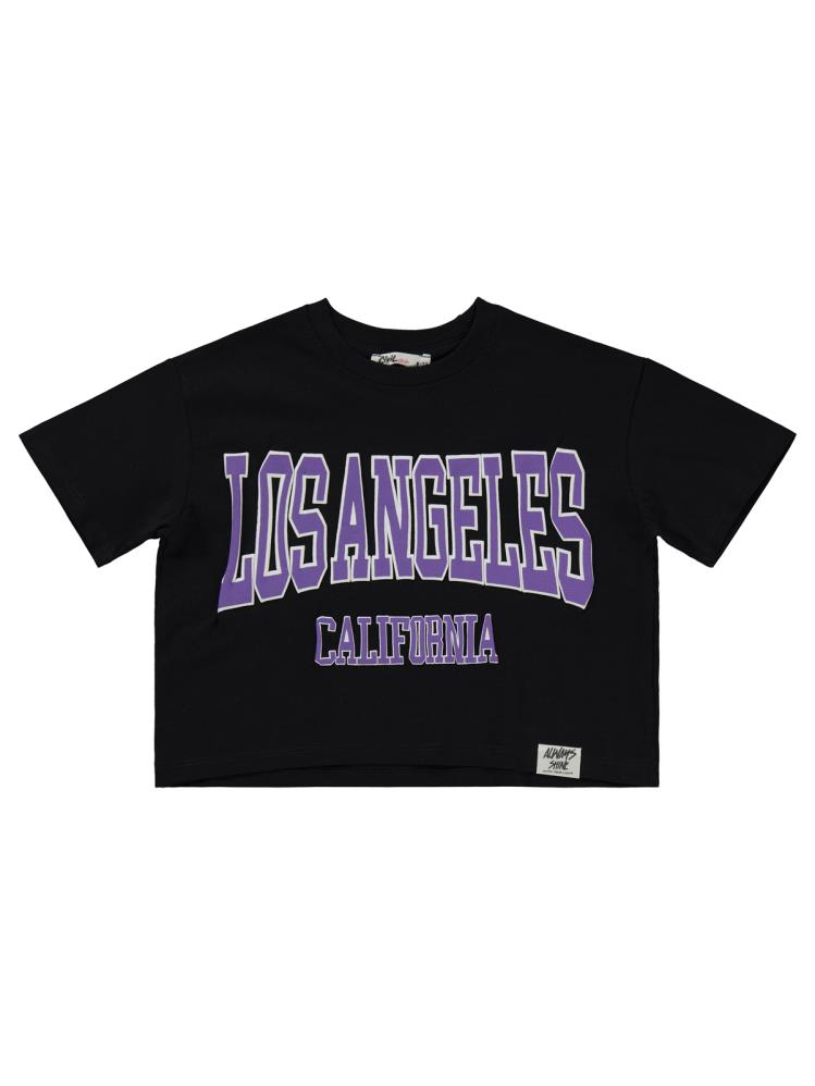 Civil Girls Los Angeles Baskılı 6-9 Yaş Tişört - Siyah