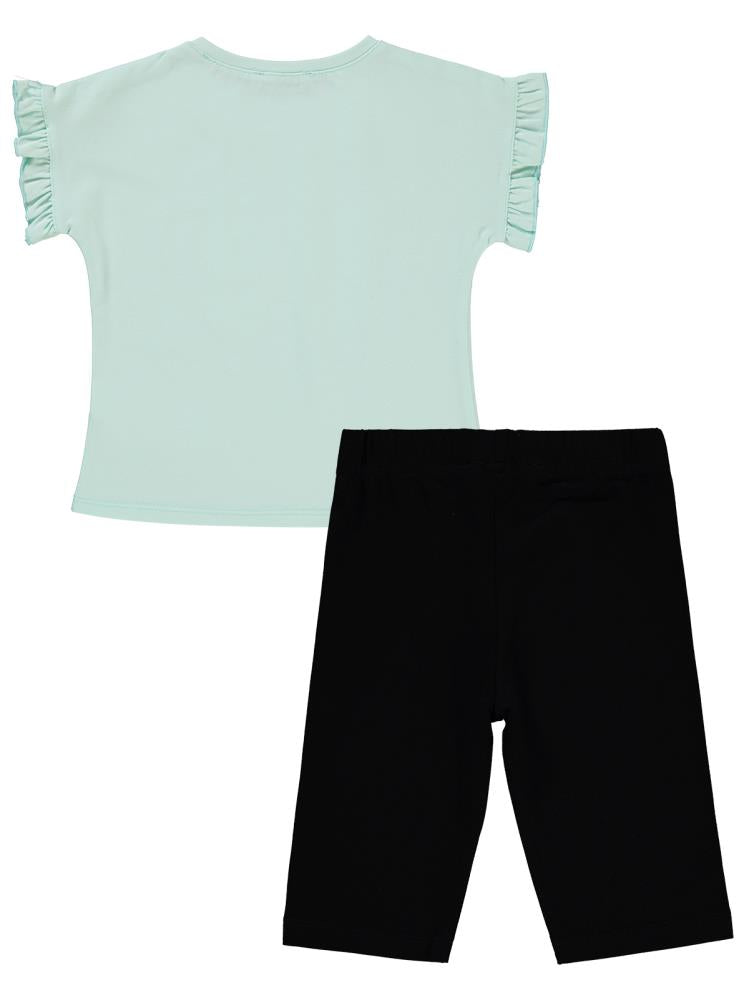 Civil Girls Kelebek Baskılı 2-5 Yaş Takım - Yeşil