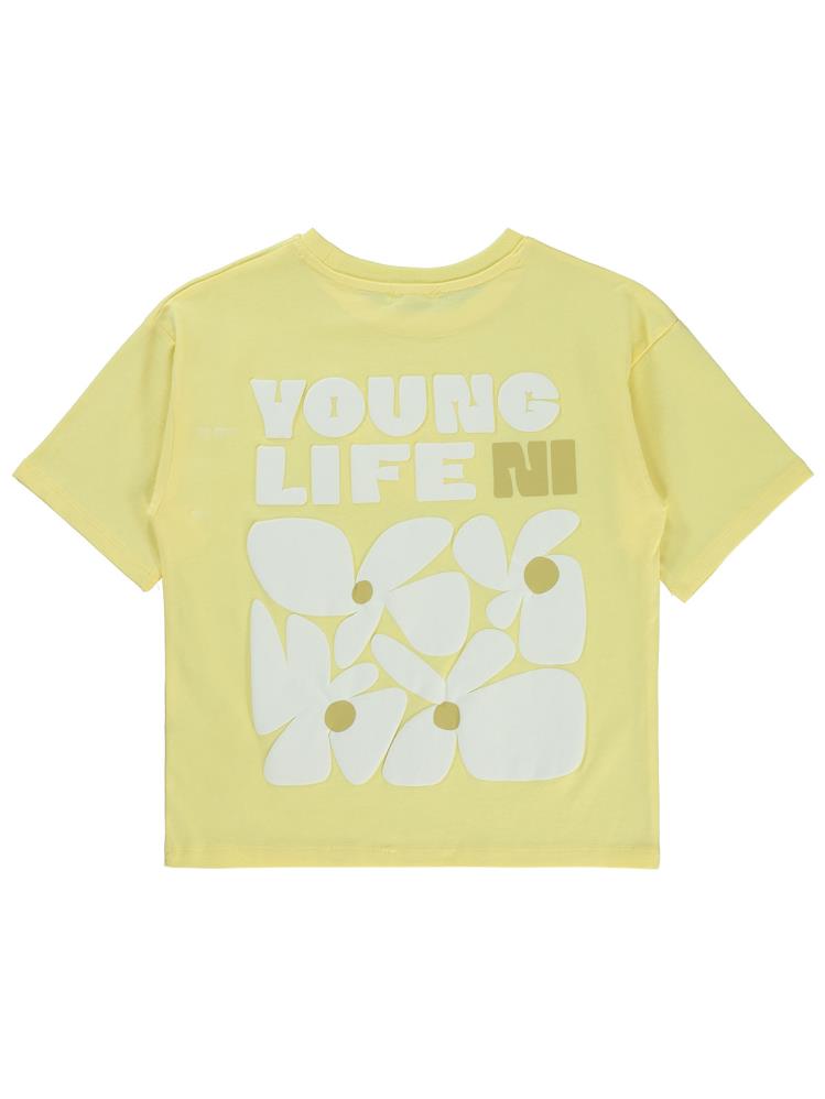 Civil Girls Young Life Baskılı 10-13 Yaş Tişört - Sarı