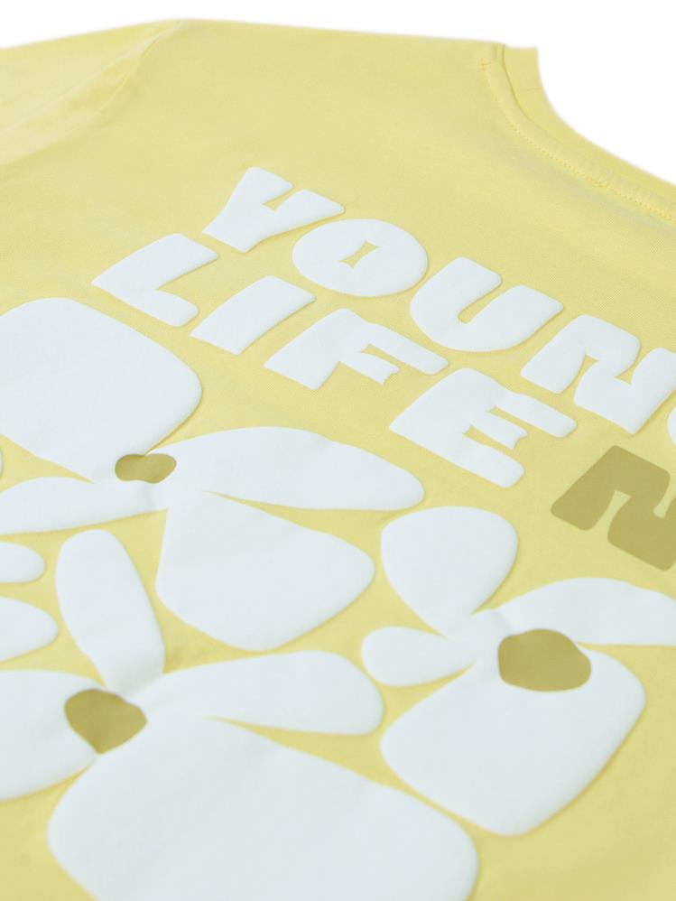 Civil Girls Young Life Baskılı 10-13 Yaş Tişört - Sarı