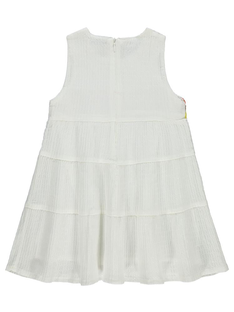 Civil Girls Roba Desenli 2-5 Yaş Elbise - Ekru