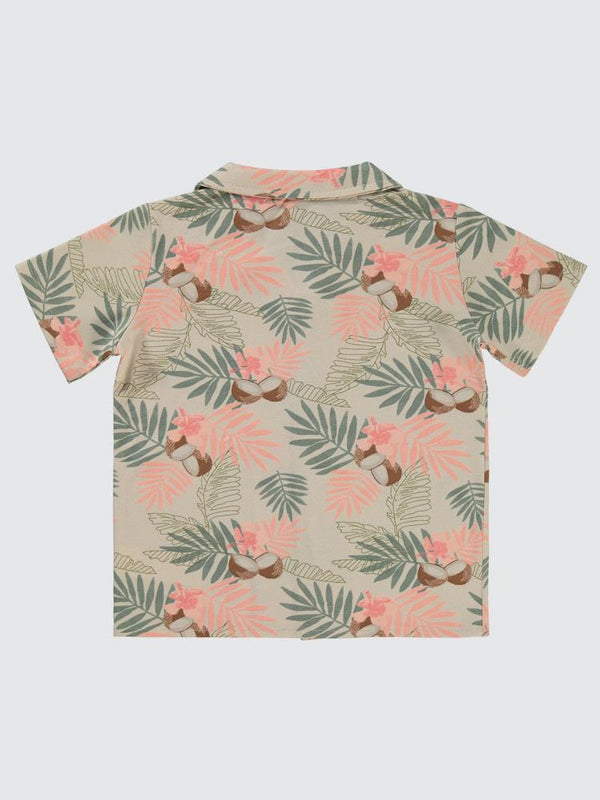 Civil Boys Yaprak Baskılı 10-13 Yaş Gömlek - Bej