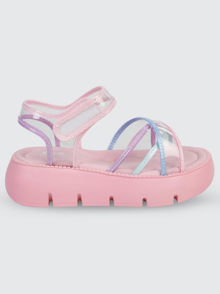 Civil Girls Dolgu Topuk 31-35 Numara Sandalet - Pembe