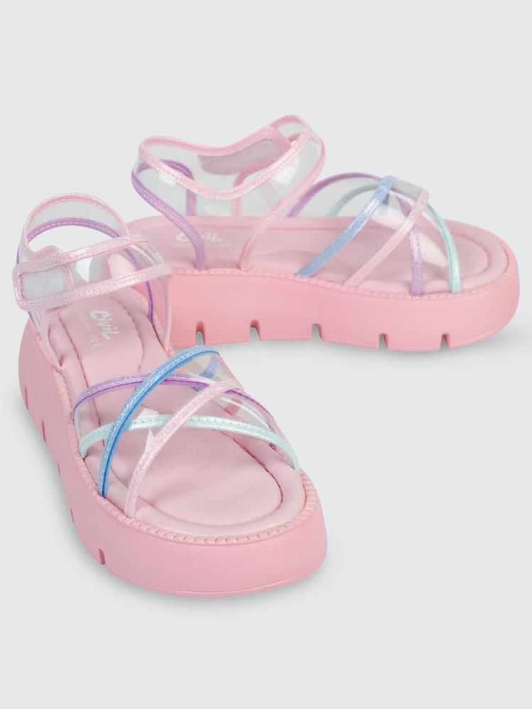 Civil Girls Dolgu Topuk 31-35 Numara Sandalet - Pembe