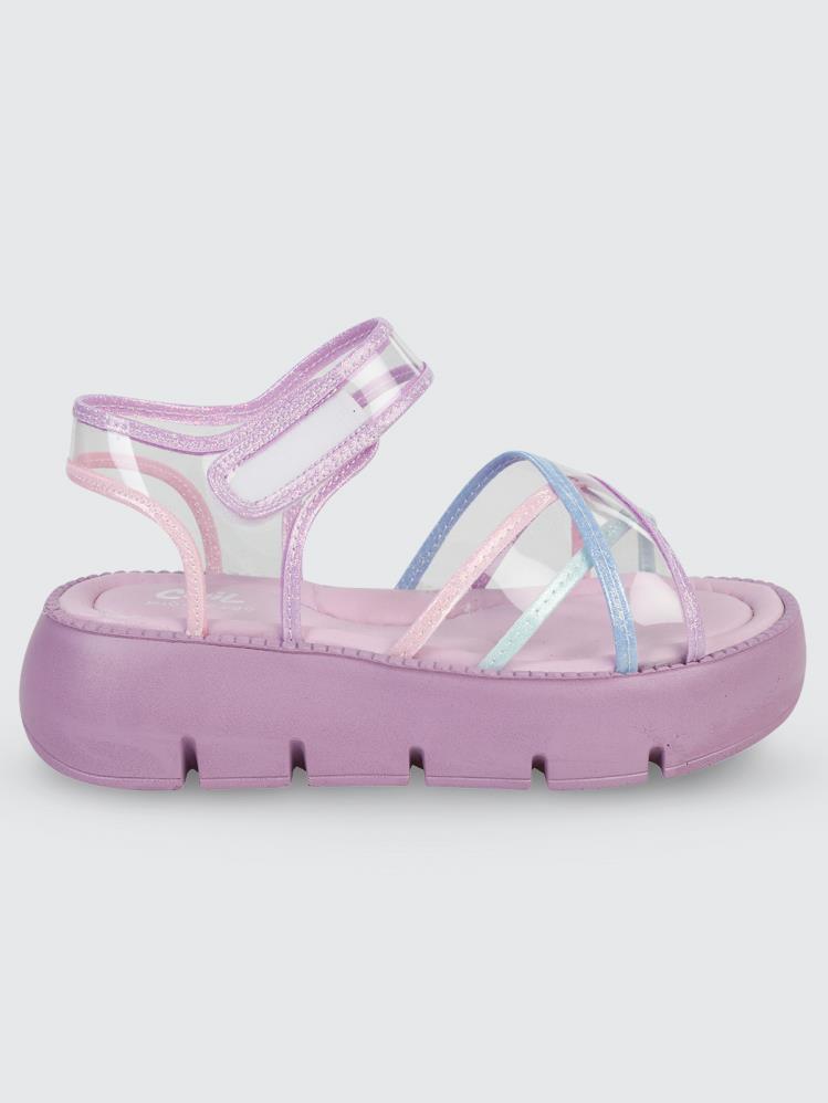 Civil Girls Dolgu Topuk 31-35 Numara Sandalet - Lila