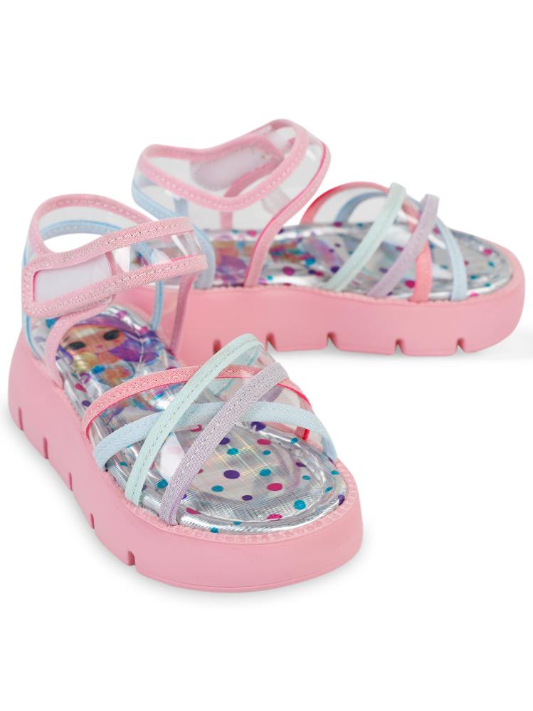 Civil Girls Dolgu Topuk 26-30 Numara Sandalet - Pembe