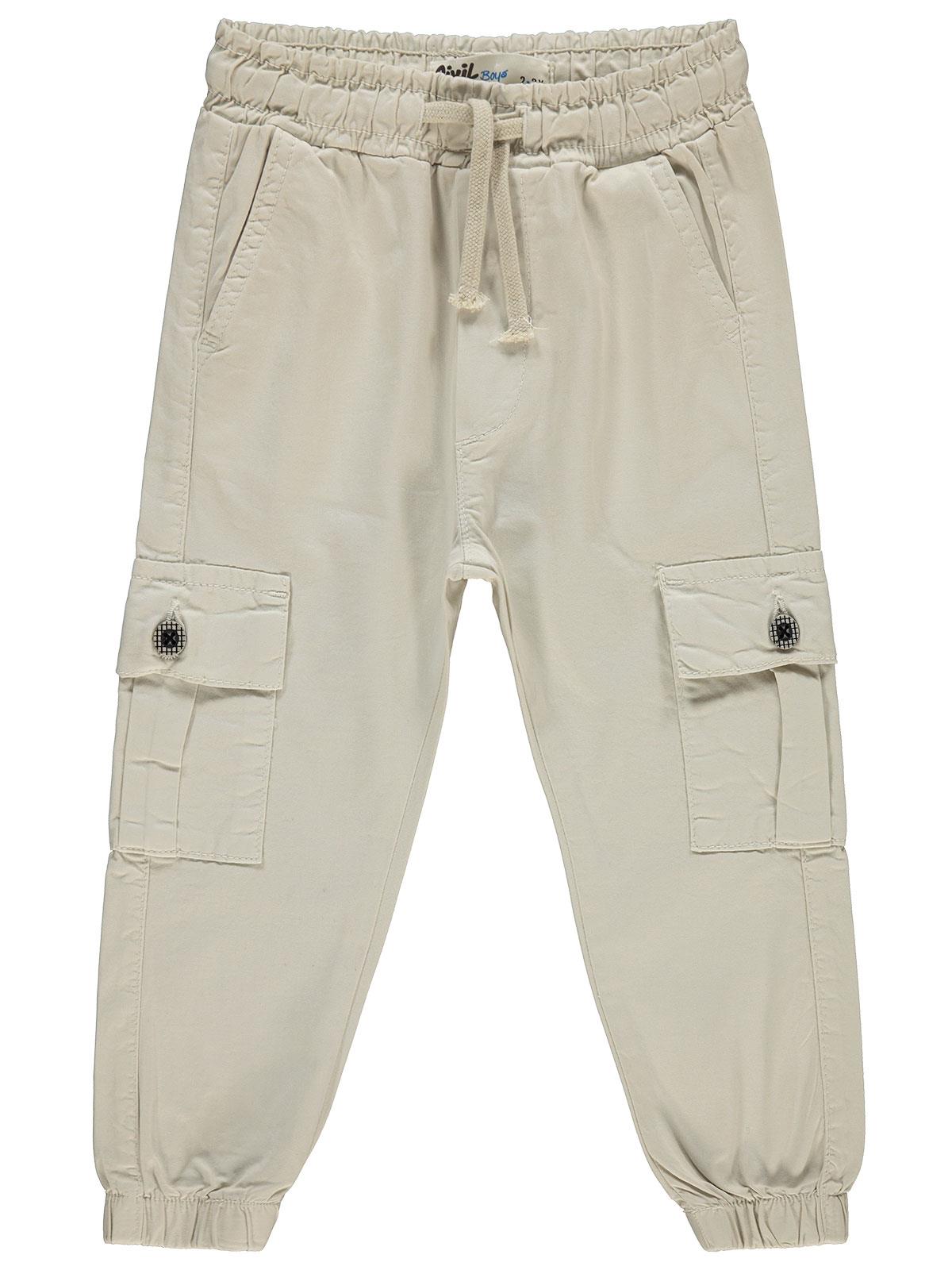 Civil Boys Bel Paça Lastikli Kargo Cepli 2-5 Yaş Pantolon - Bej