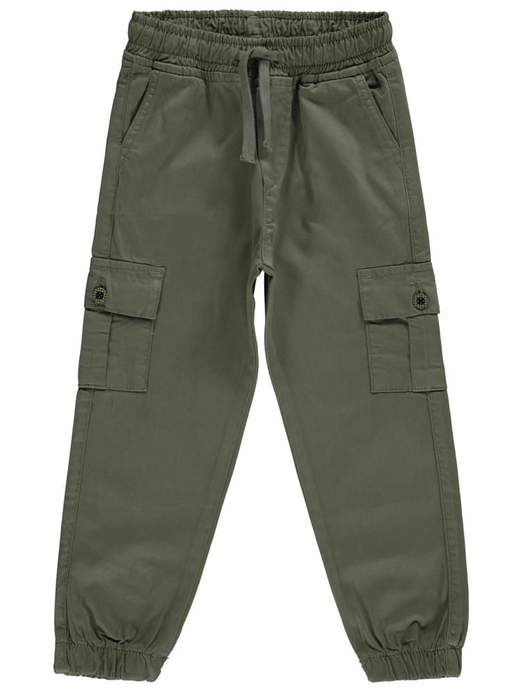Civil Boys Bel Paça Lastikli Kargo Cepli 10-13 Yaş Pantolon - Yeşil