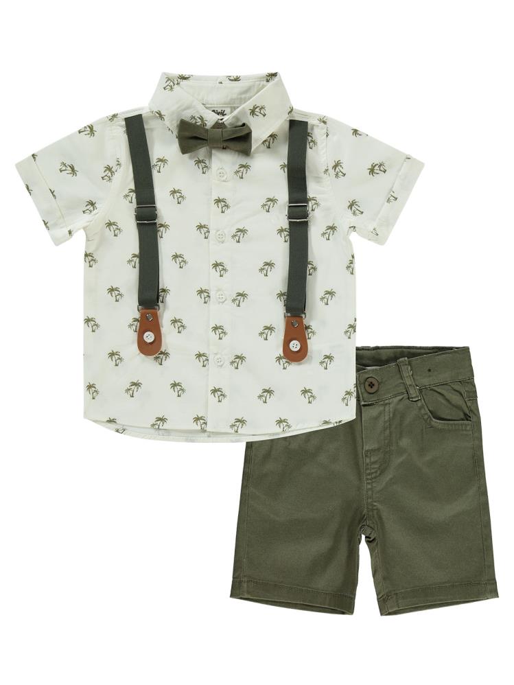 Civil Baby Palmiye Desenli 6-18 Ay Takım - Haki