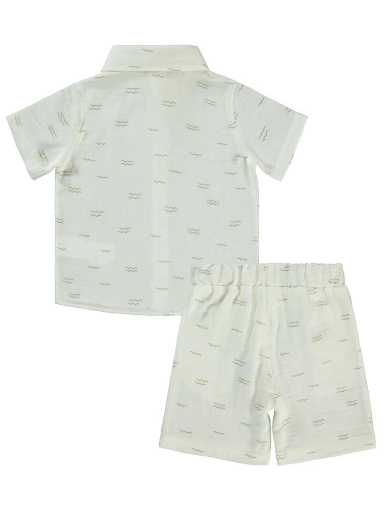 Civil Baby Dalga Desenli 6-18 Ay Takım - Ekru