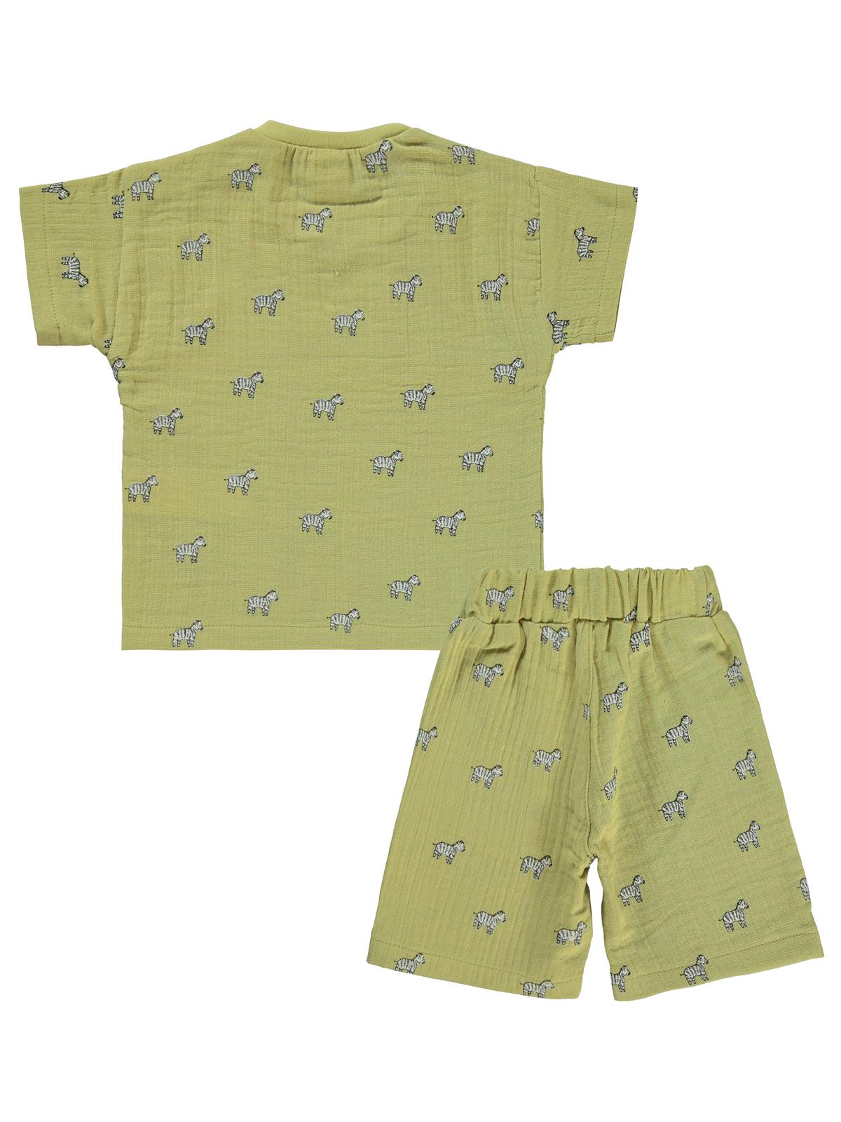 Civil Baby Zebra Baskılı 6-18 Ay Takım - Yeşil