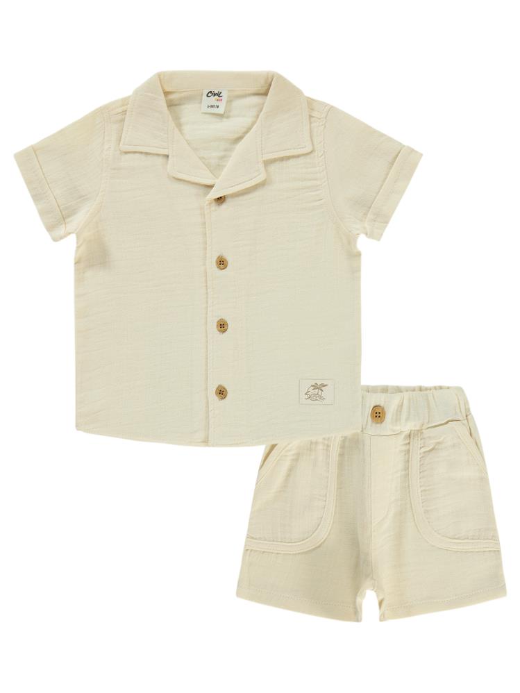 Civil Baby Müslin 6-18 Ay Takım - Bej