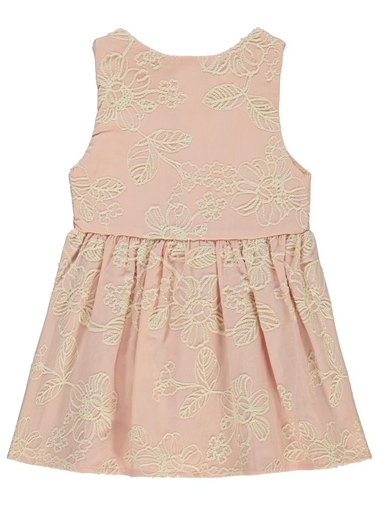 Civil Baby Çiçek Desenli 6-18 Ay Elbise - Pudra