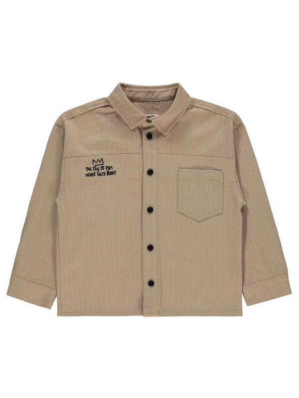 Civil Boys Baskılı 10-13 Yaş Gömlek - Bej