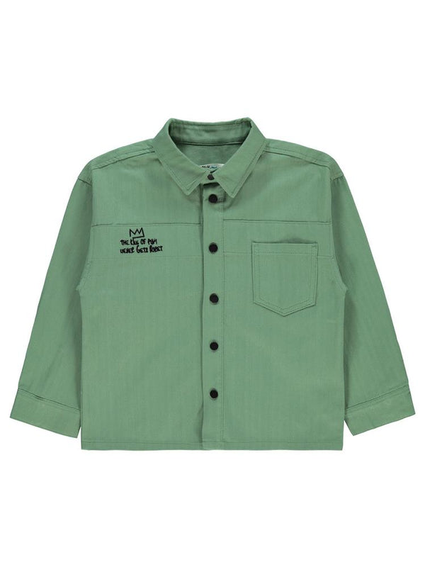 Civil Boys Baskılı 6-9 Yaş Gömlek - Haki